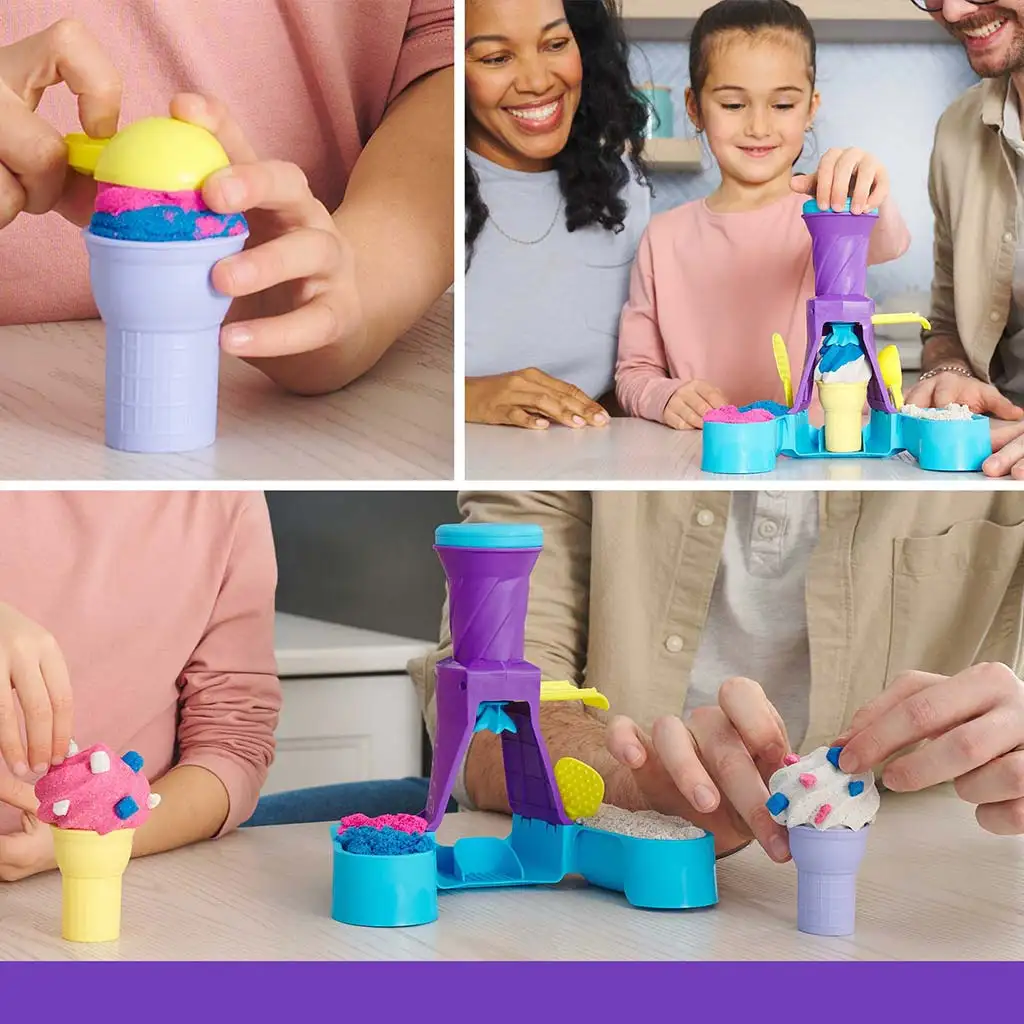 imagen de Kinetic Sand: Set de juego de helados con arena moldeable 396g - Spin Master 2