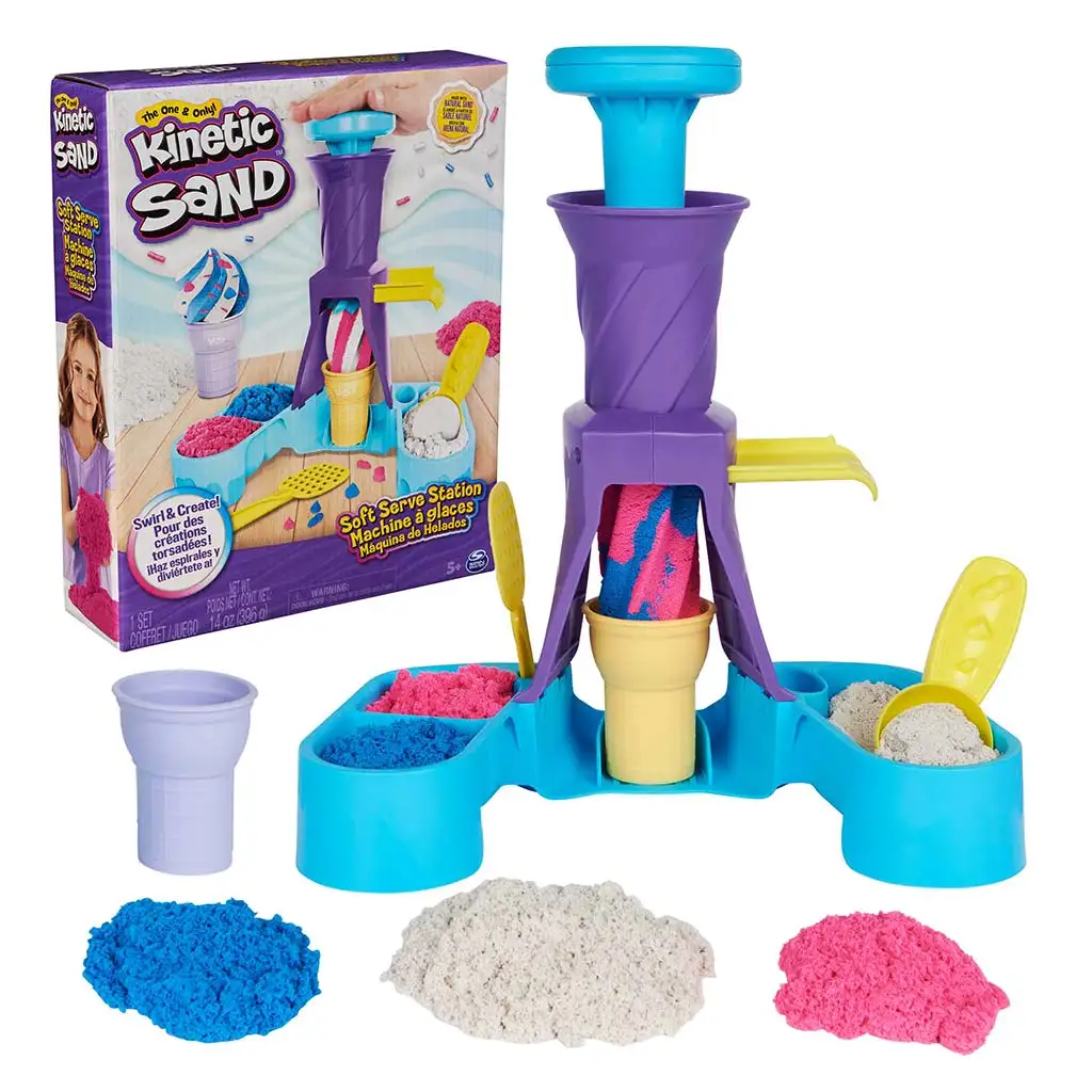 imagen de Kinetic Sand: Set de juego de helados con arena moldeable 396g - Spin Master 1
