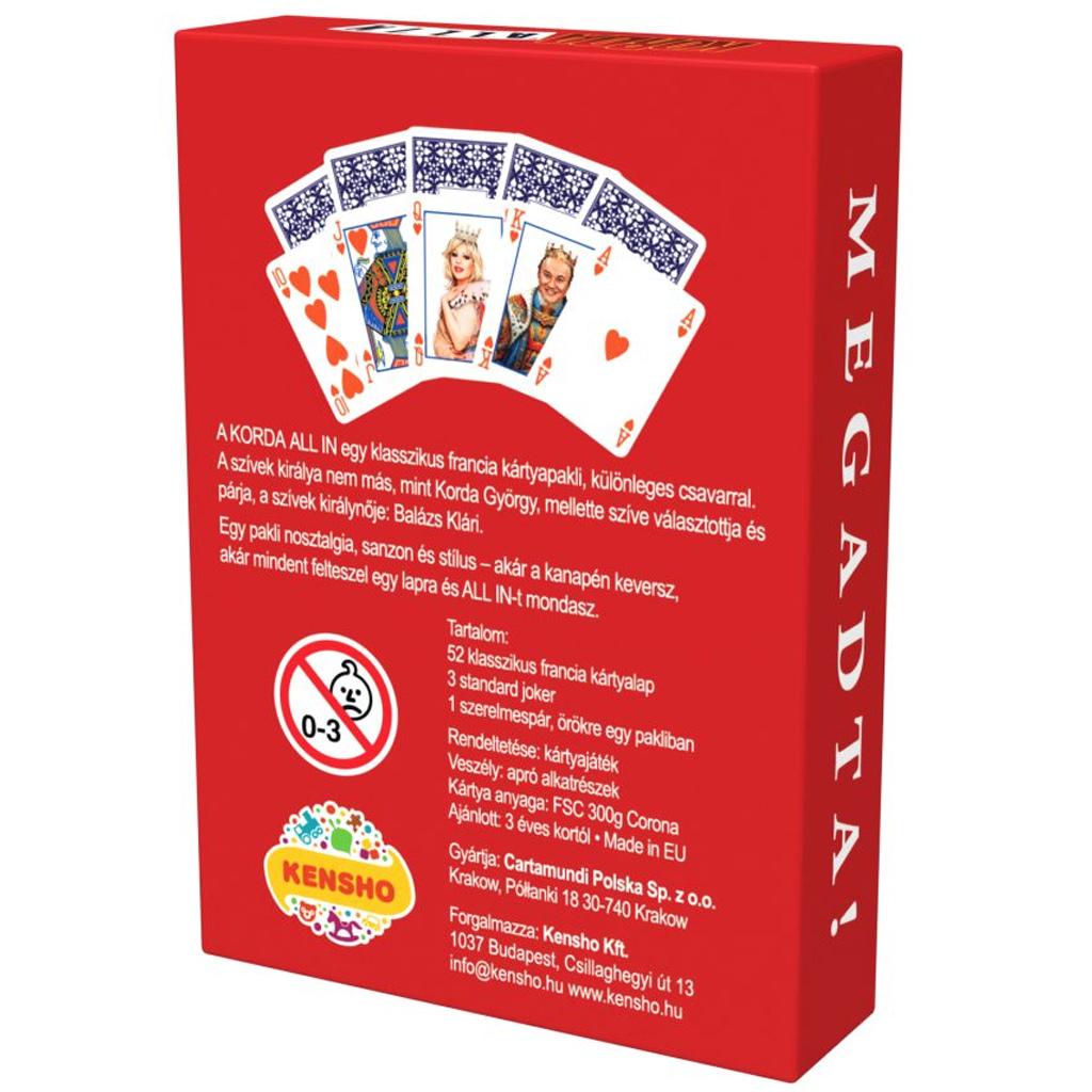 imagen de Korda All-in Clásico baraja francesa (52 cartas + 3 Joker) 2