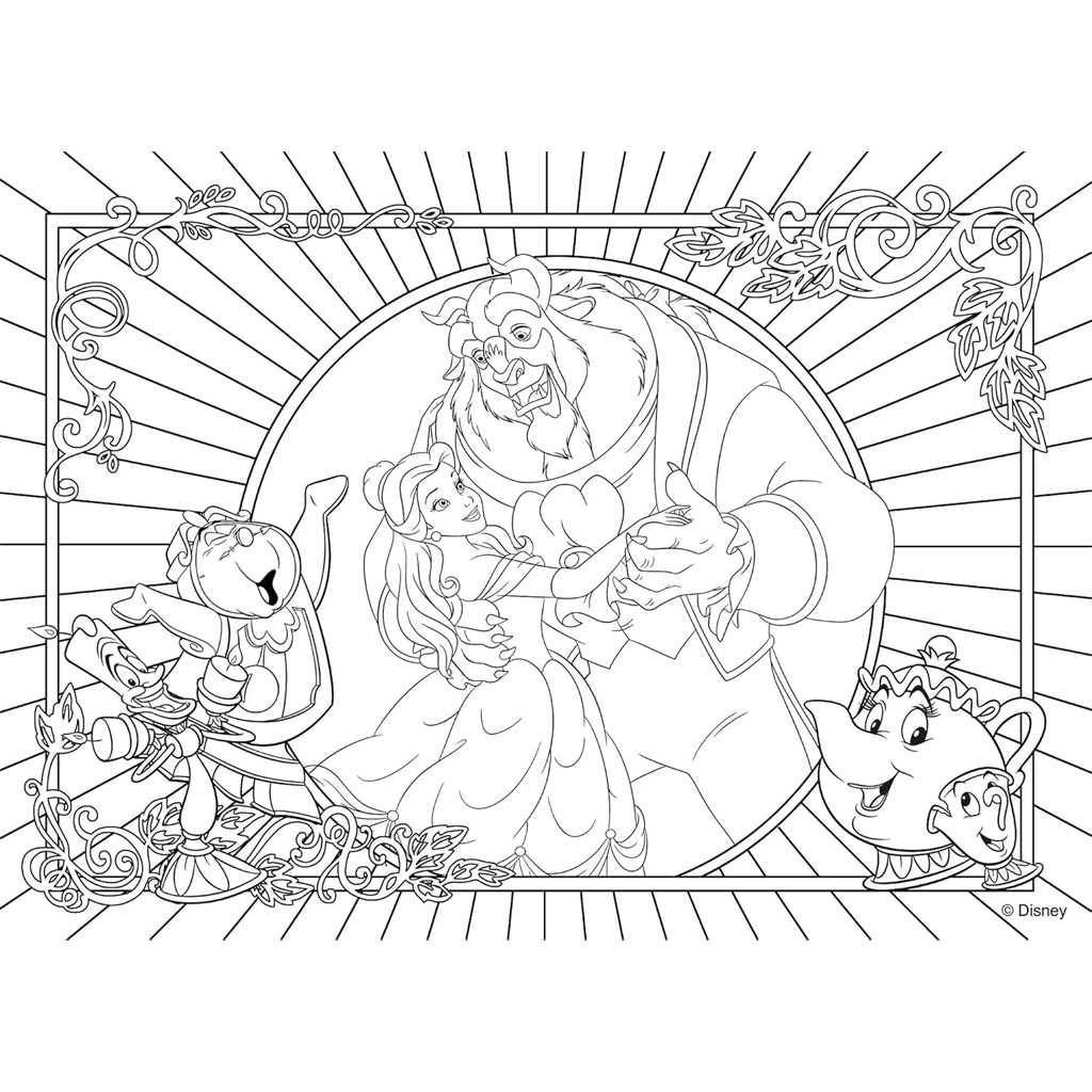 imagen de La bella y la bestia 2 en 1 rompecabezas y libro para colorear de 108 piezas 50x35cm - Lisciani 3
