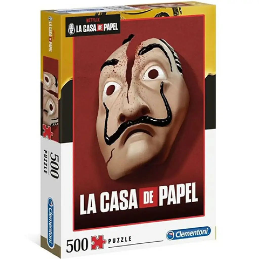 imagen de La gran estafa del dinero: Puzzle de 500 piezas de la máscara de Dali - Clementoni 1