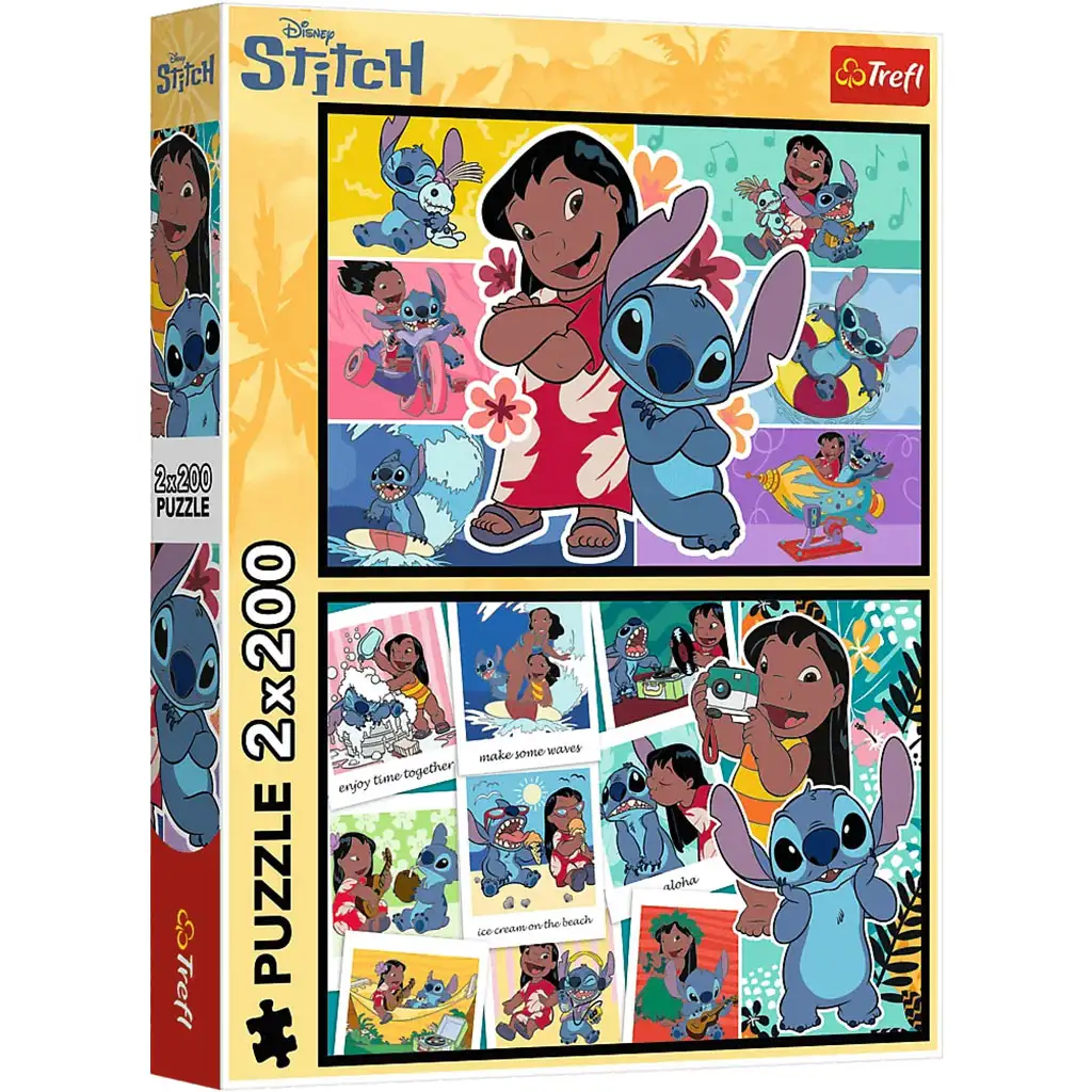 imagen de La vida feliz de Lilo y Stitch 2x200 puzzle - Trefl 1