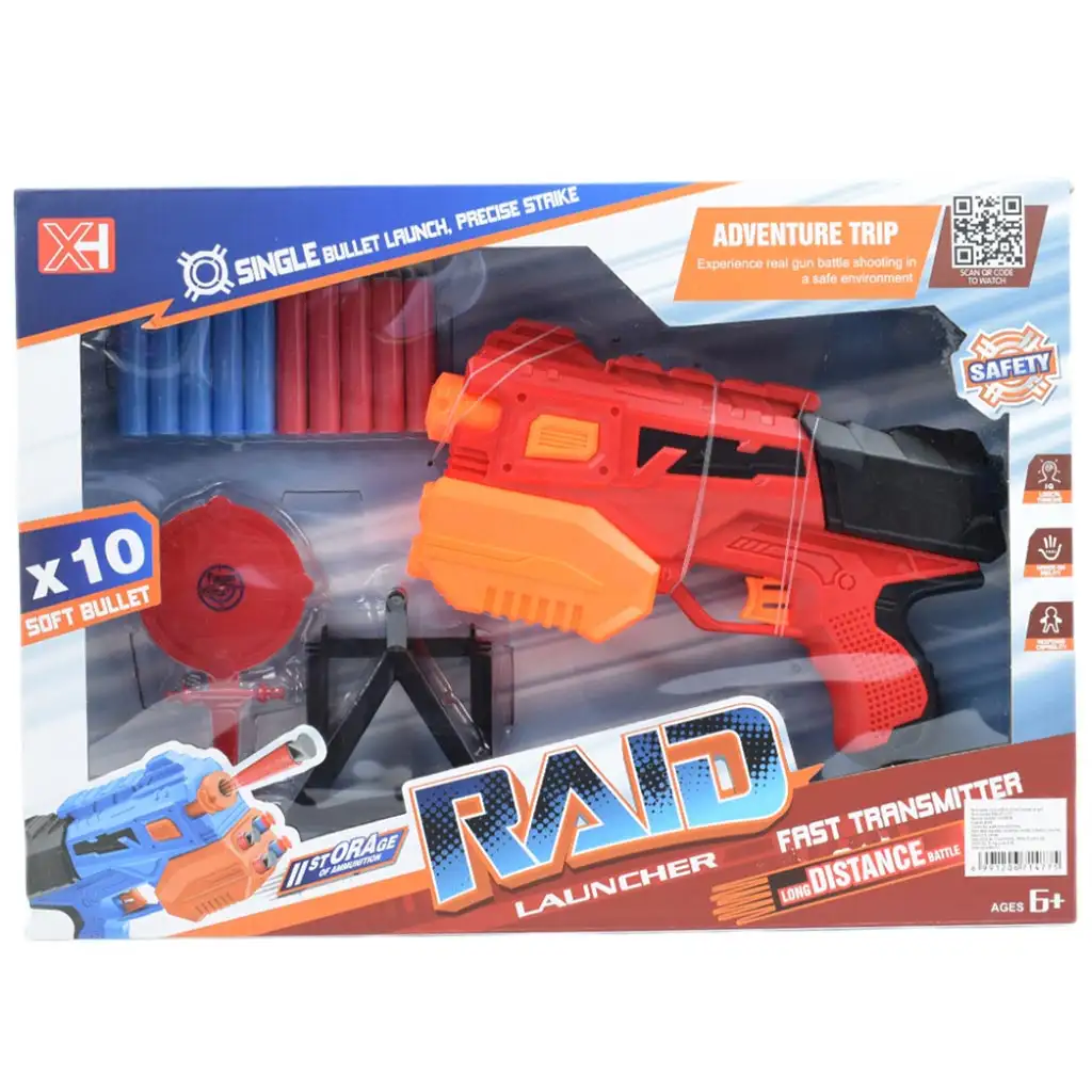 imagen de Lanzador Raid: Arma de espuma manual con diana y municiones de 26cm 10