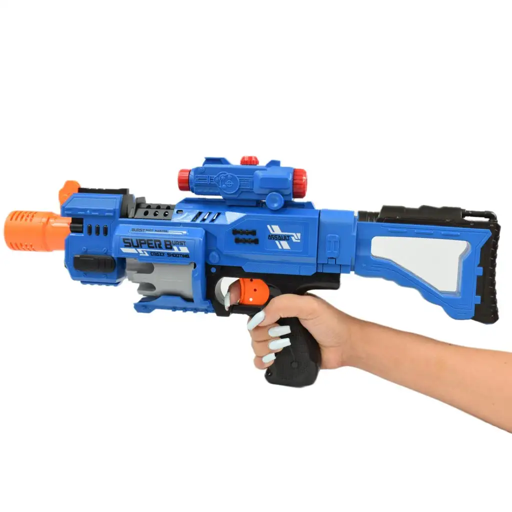 imagen de Lanzador Rápido: Arma de dardos de esponja con cargador rotativo eléctrico 20 balas de dardos 49cm 7