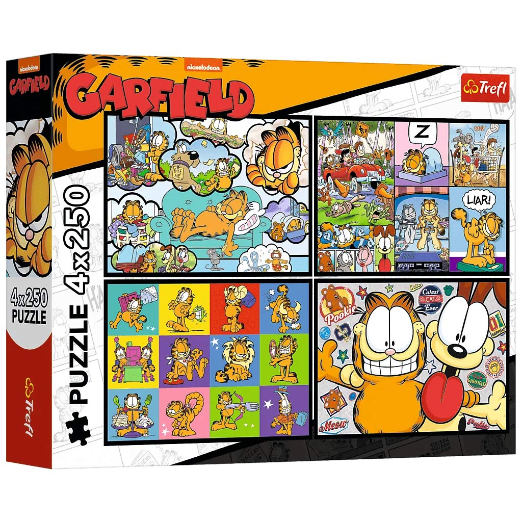 imagen de Las aventuras de Garfield puzzle de 4x250 piezas - Trefl 1