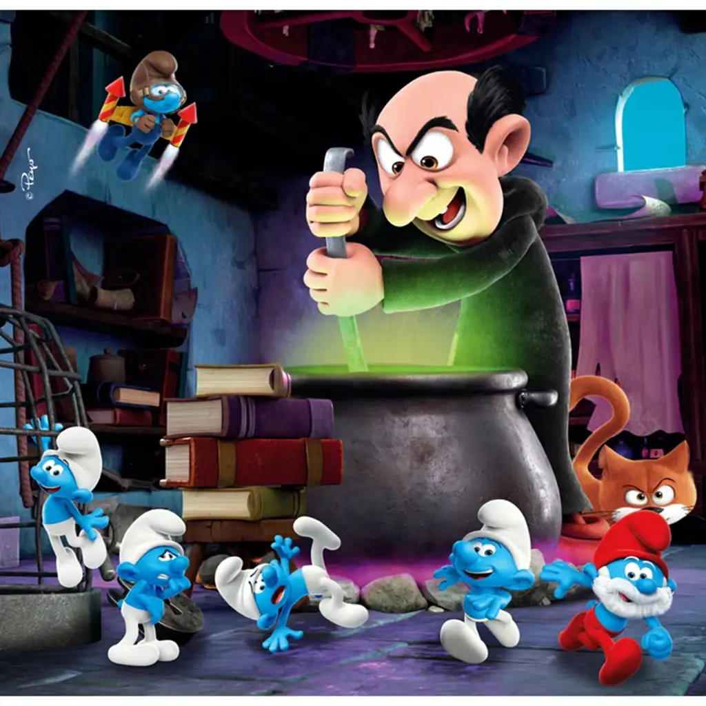 imagen de Las aventuras de los Pitufos 3x48 piezas puzzle supercolor - Clementoni 3