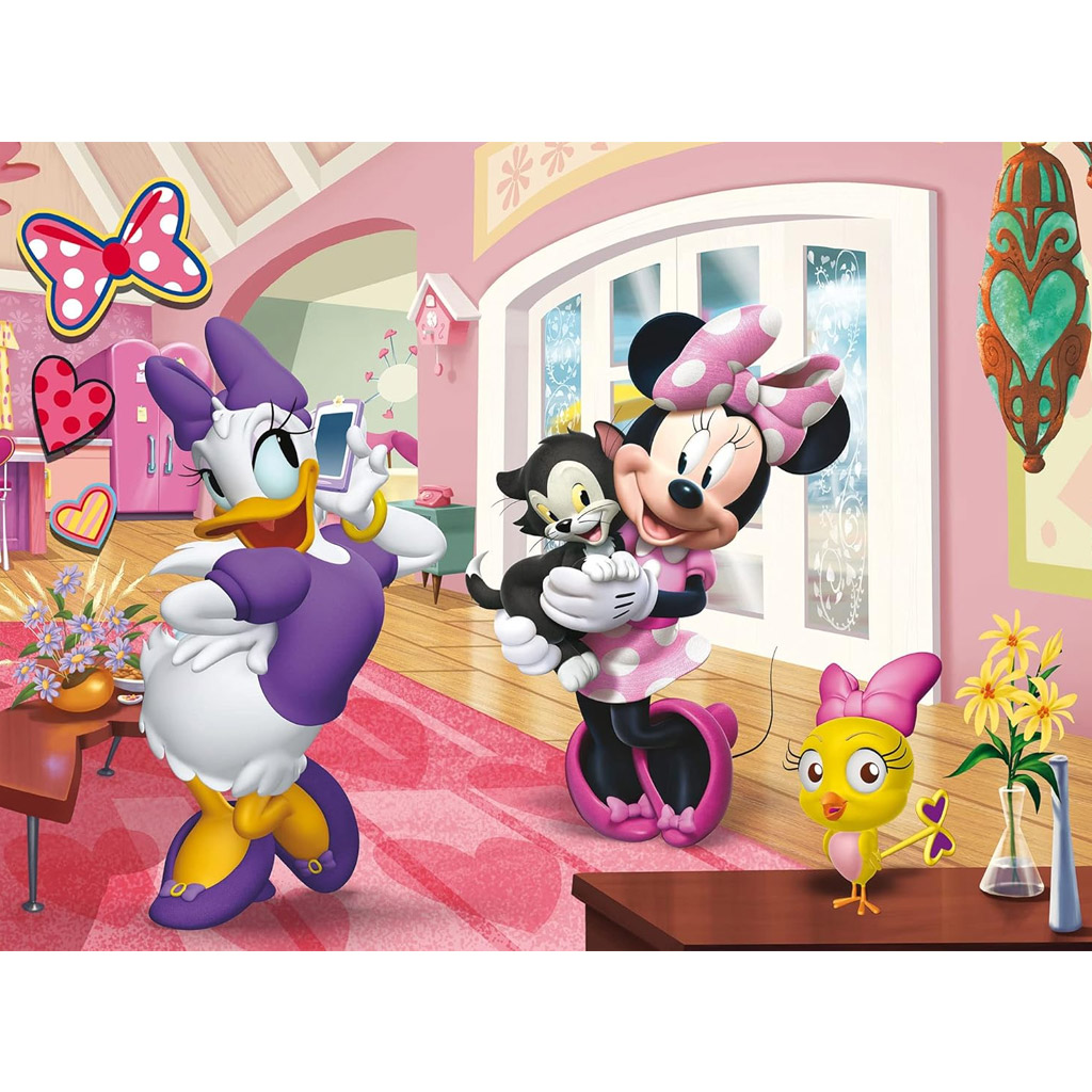 imagen de Las aventuras de Minnie Mouse y Daisy Duck 2 en 1 rompecabezas Eco maxi de 24 piezas y libro para colorear 70x50cm - Lisciani 2