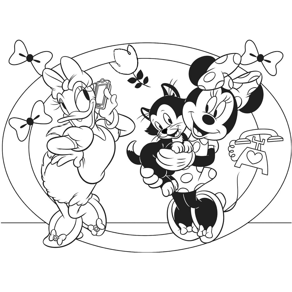 imagen de Las aventuras de Minnie Mouse y Daisy Duck 2 en 1 rompecabezas Eco maxi de 24 piezas y libro para colorear 70x50cm - Lisciani 3
