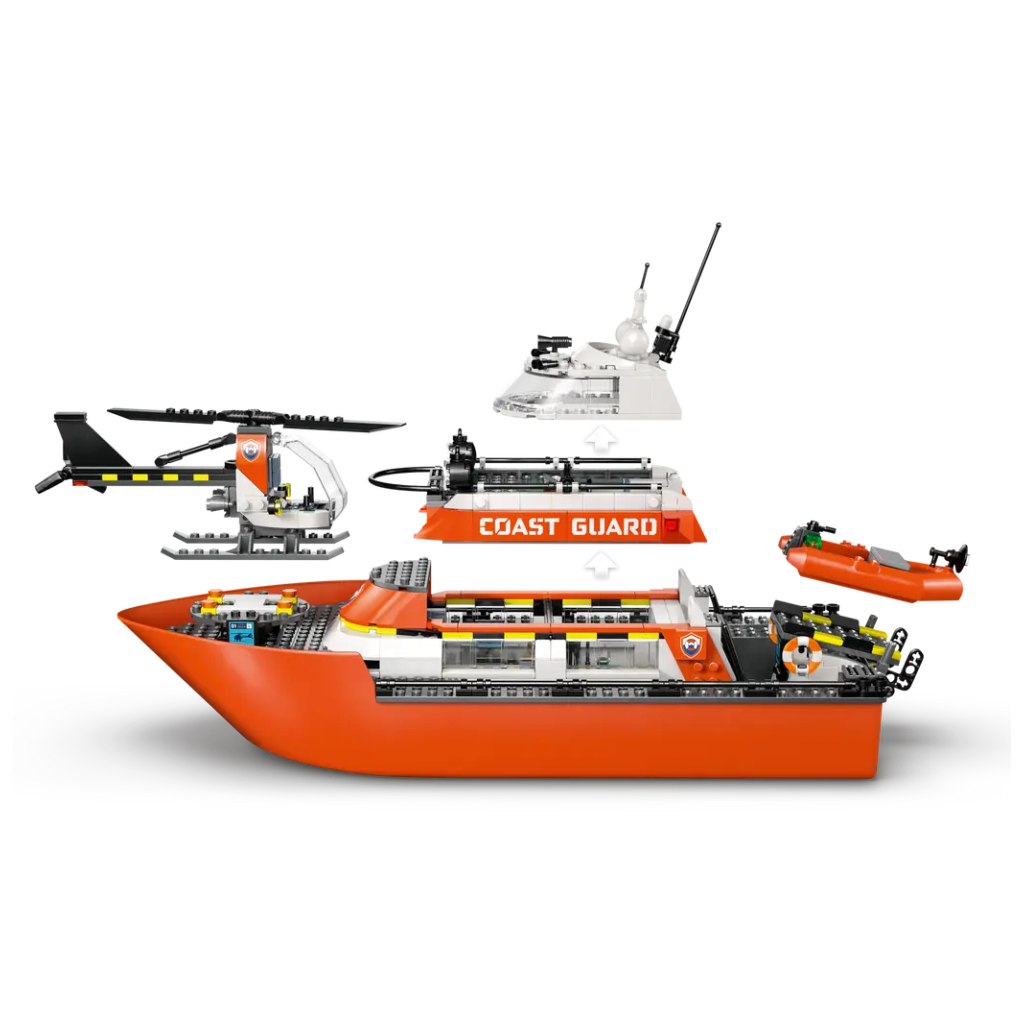imagen de LEGO® City: Barco de rescate y helicóptero de la policía fluvial (60504) 3