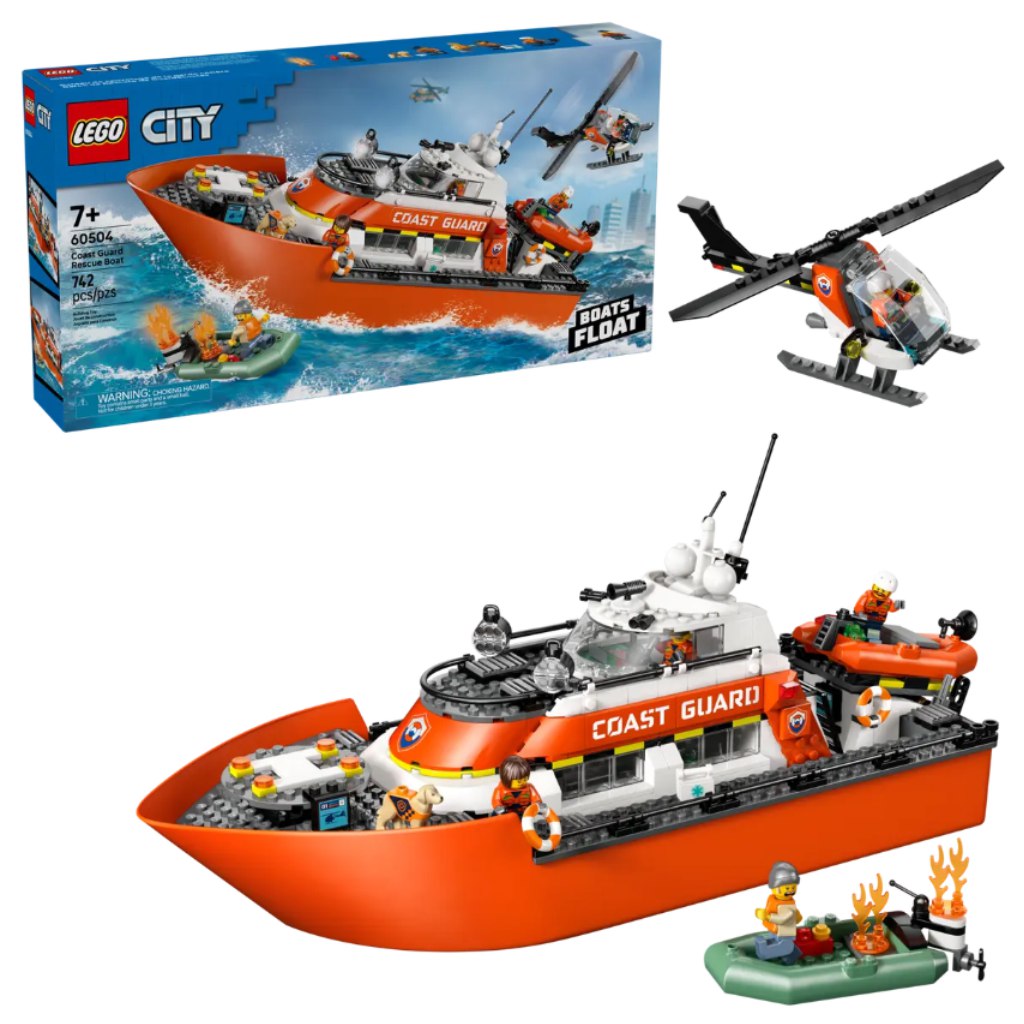 imagen de LEGO® City: Barco de rescate y helicóptero de la policía fluvial (60504) 1
