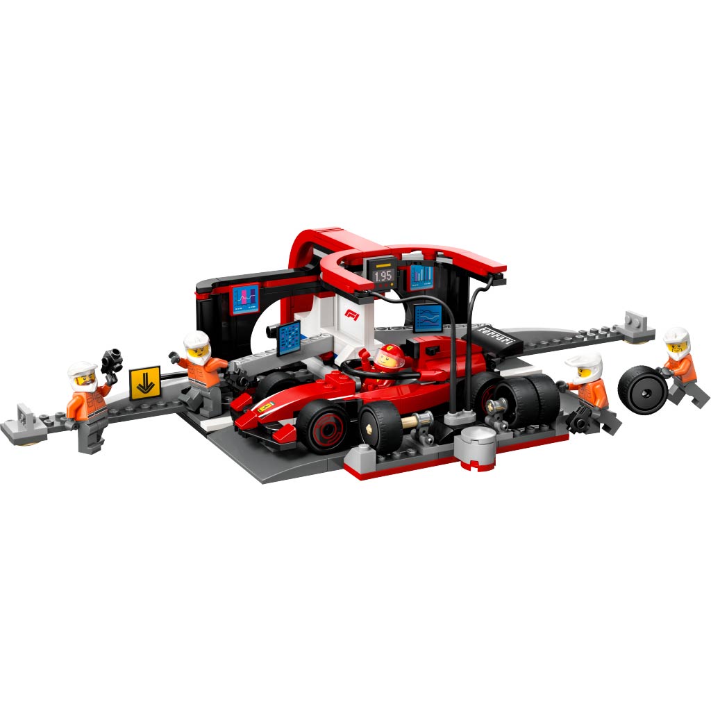 imagen de LEGO® City: Box pit F1® y personal, con coche Ferrari (60443) 2