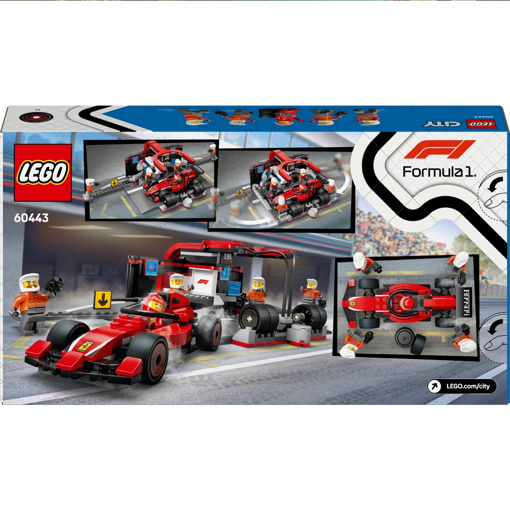 imagen de LEGO® City: Box pit F1® y personal, con coche Ferrari (60443) 5
