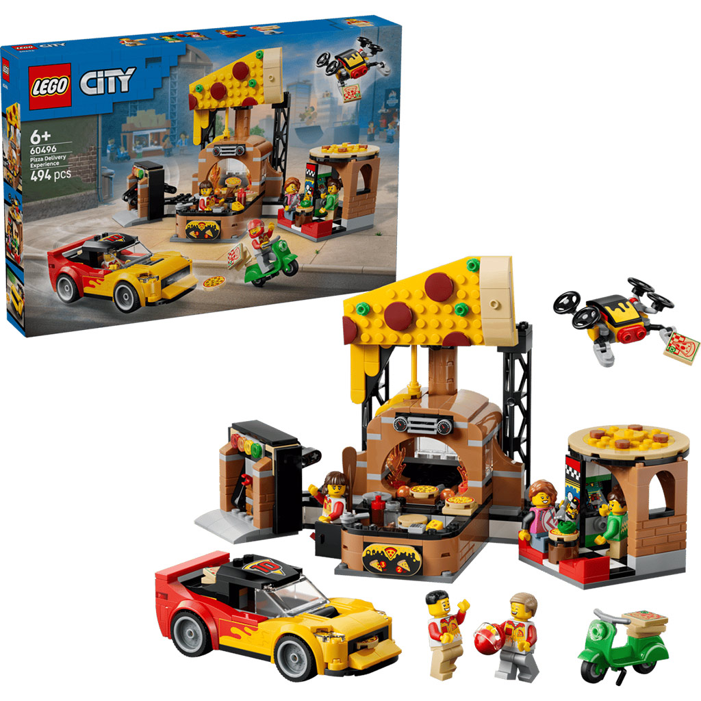 imagen de LEGO® City: Vehículos de entrega de pizzería (60496) 1