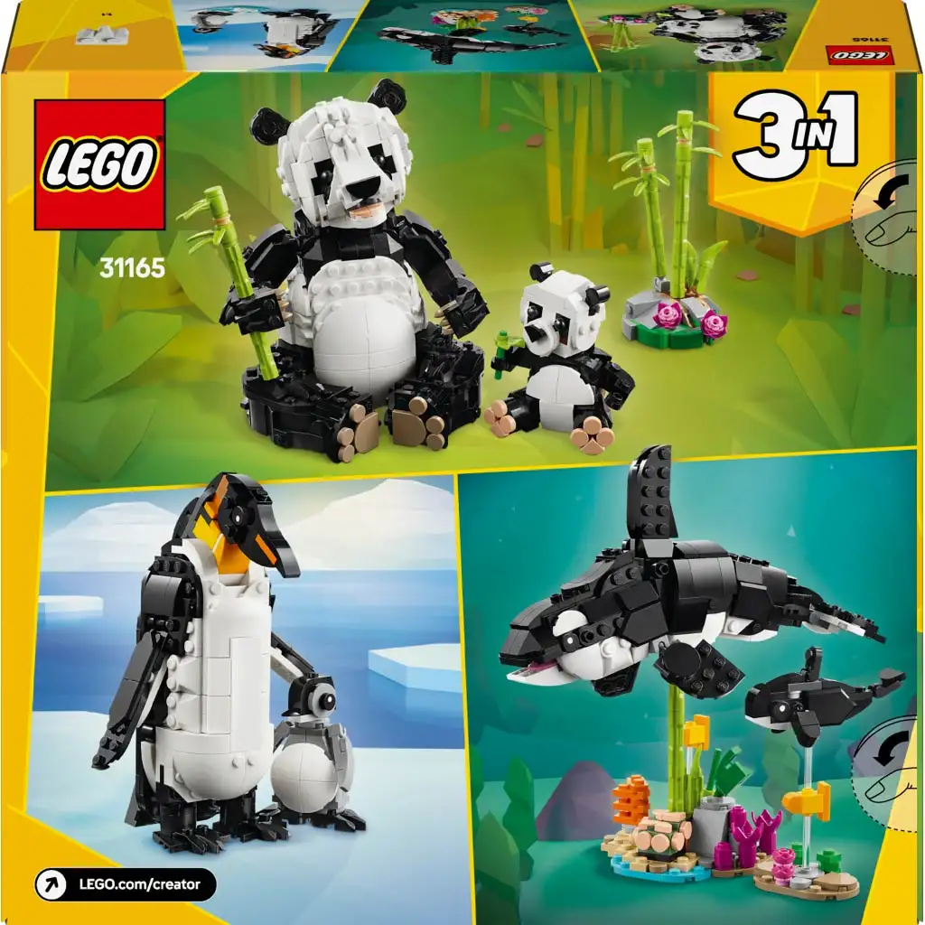 imagen de LEGO® Creator: Animales salvajes: Familia de pandas (31165) 2