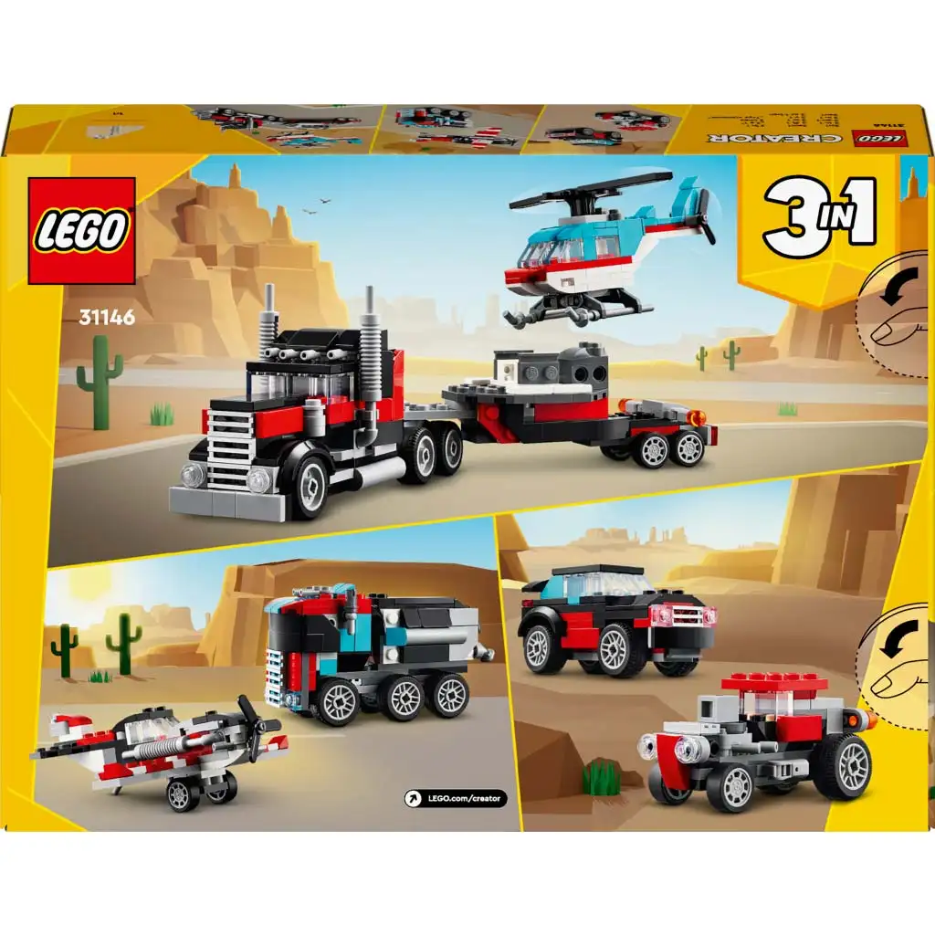 imagen de LEGO® Creator: Camión de plataforma y helicóptero (31146) 2
