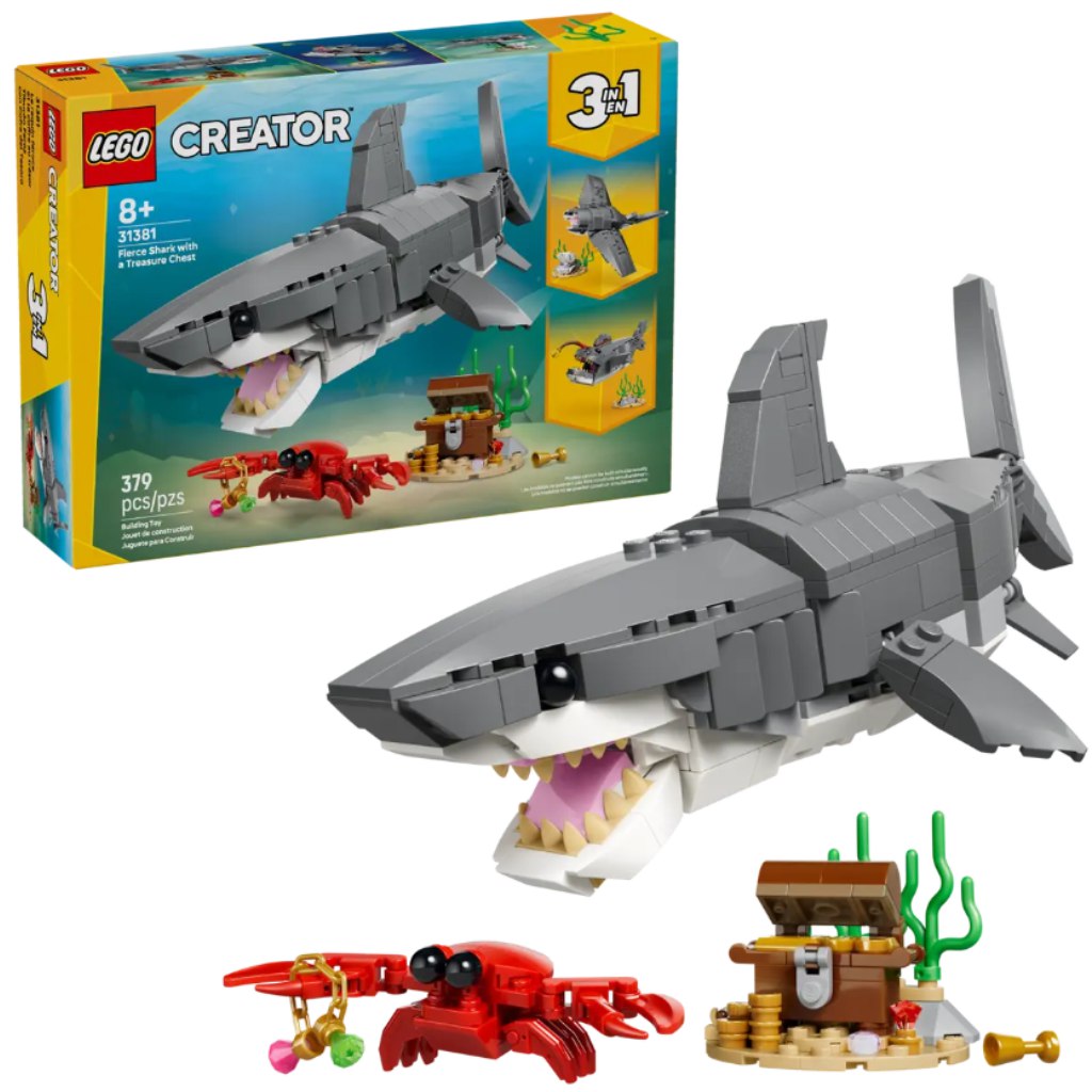 imagen de LEGO® Creator: Tiburón peligroso con cofre del tesoro (31381) 1
