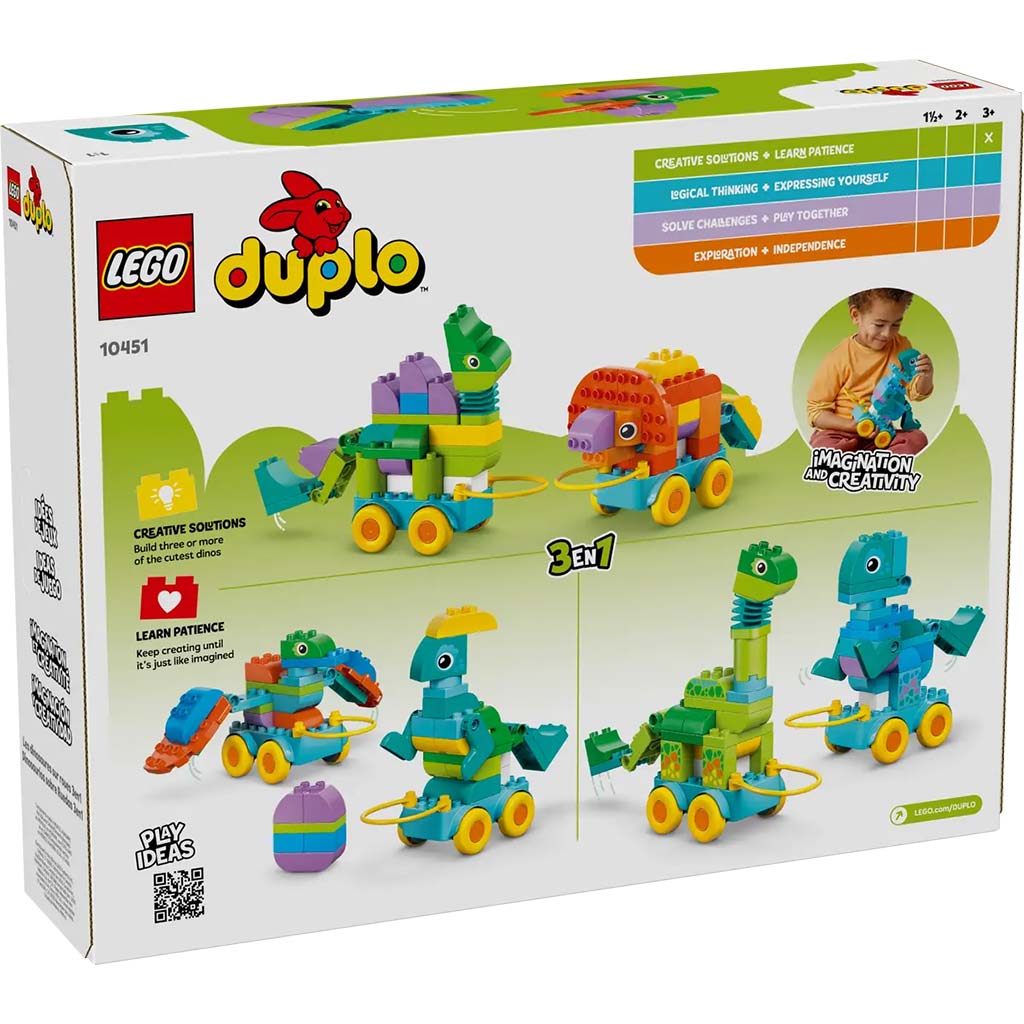imagen de LEGO® DUPLO®: 3 en 1 dinosaurios rodantes (10451) 2
