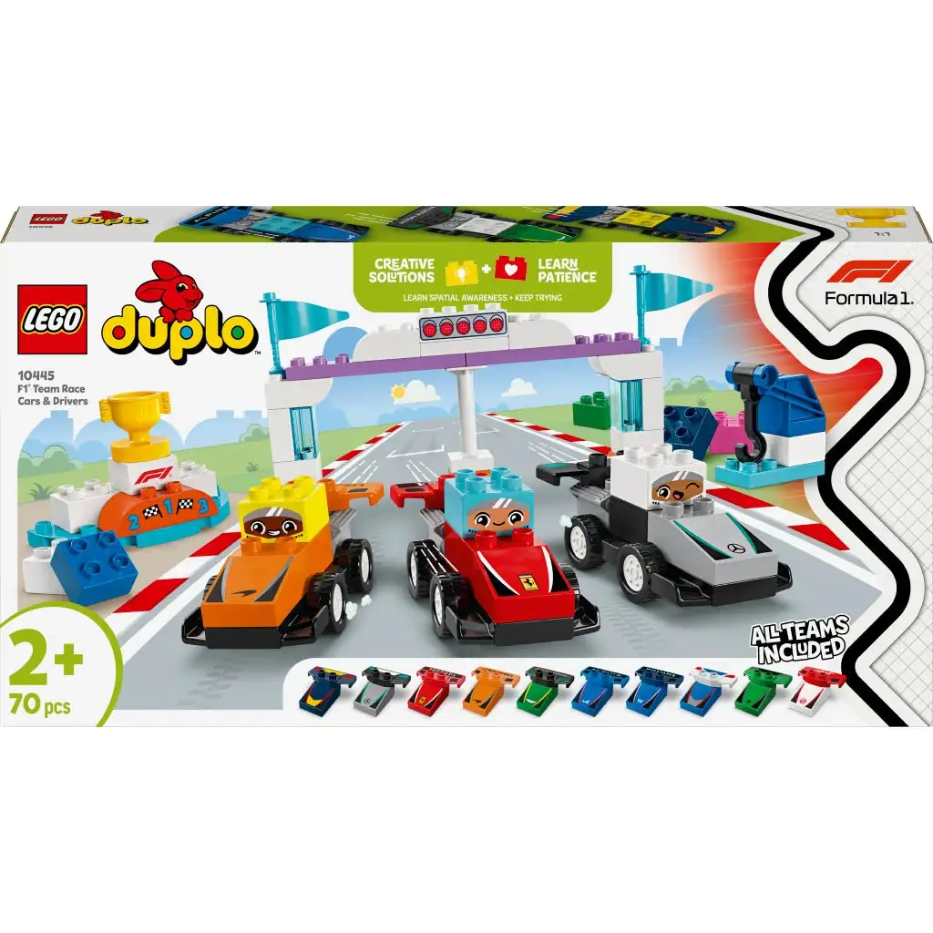 imagen de LEGO® DUPLO®: Coches de carrera y pilotos de F1® (10445) 1