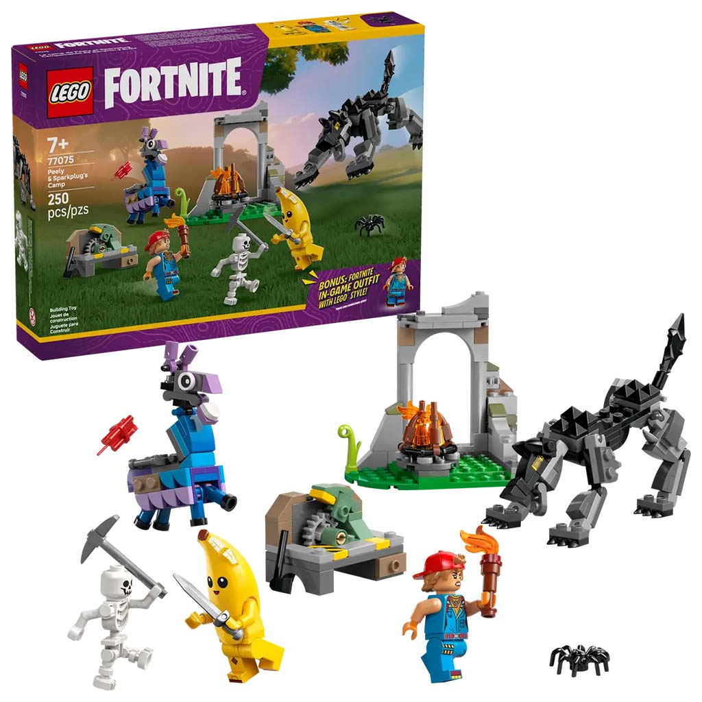 imagen de LEGO® Fortnite: Peely y Sparkplug campamento (77075) 1