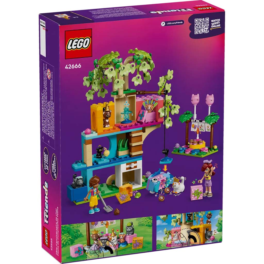 imagen de LEGO® Friends: Fiesta de cumpleaños de gatitos y casa en el árbol para gatos (42666) 2