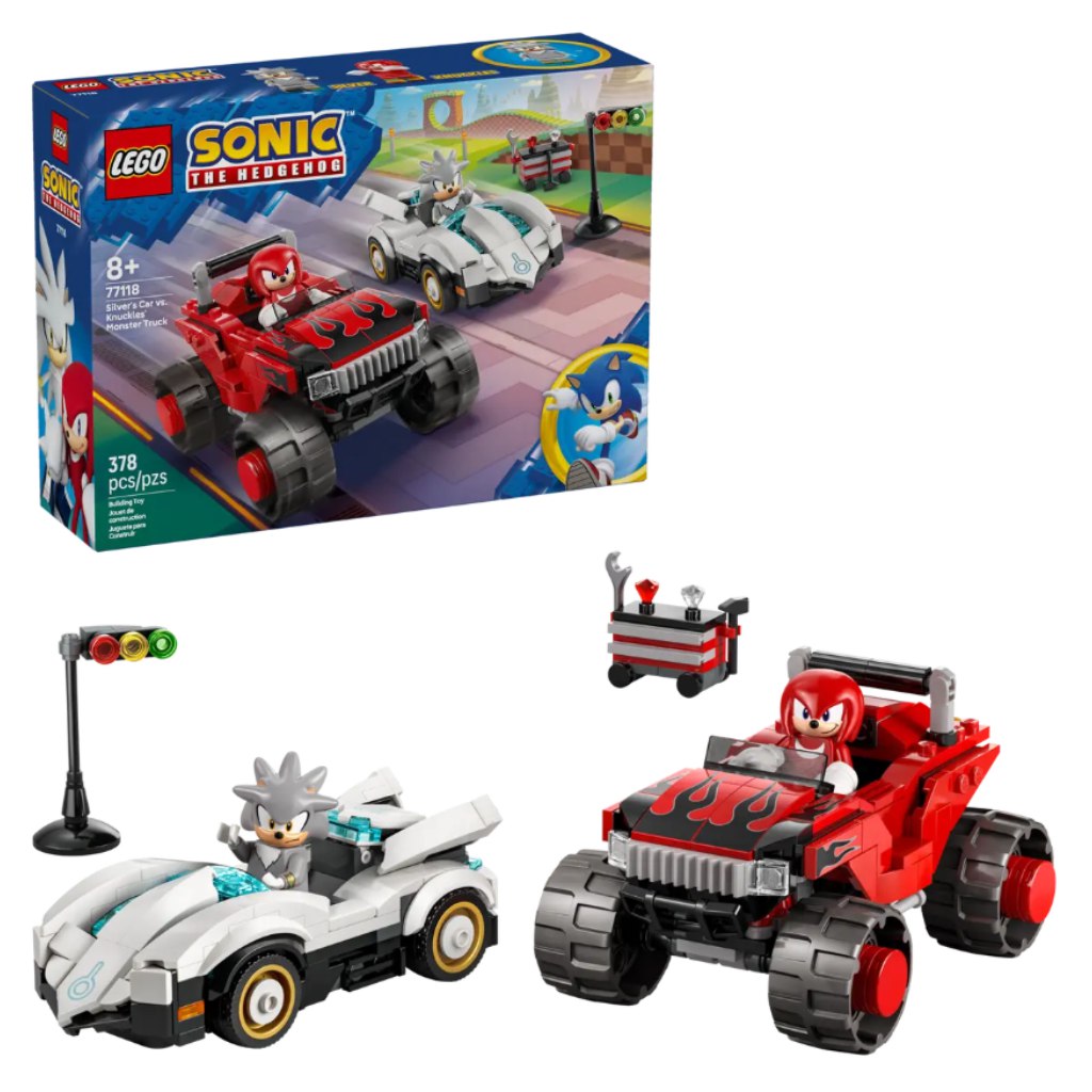 imagen de LEGO® Sonic the Hedgehog™: El coche de Silver contra el monster truck de Knuckles (77118) 1