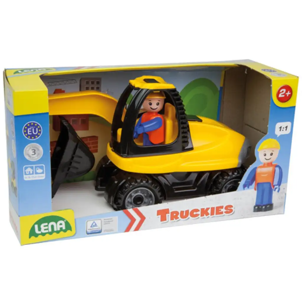imagen de LENA: Camiónes excavadora con figura 25cm 2