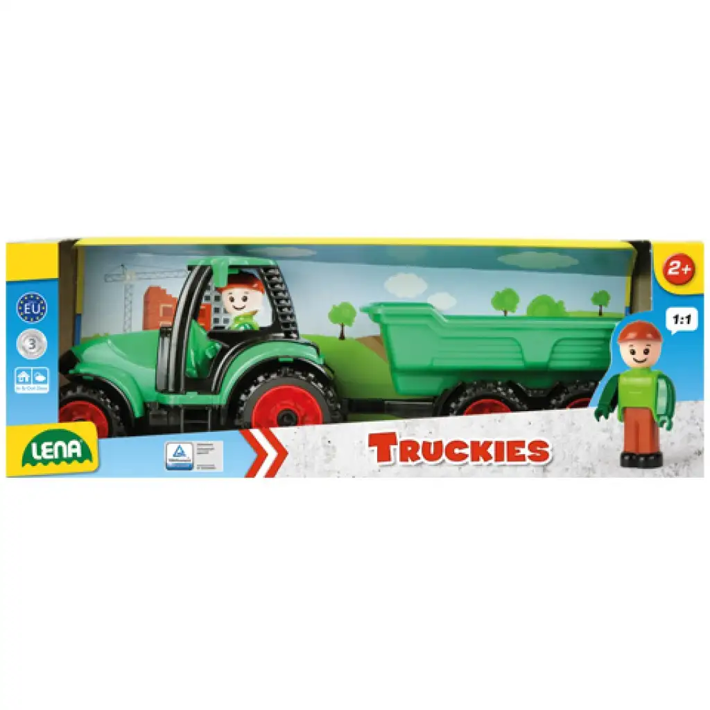 imagen de LENA: Camiónes tractor con remolque y figura 36cm 2