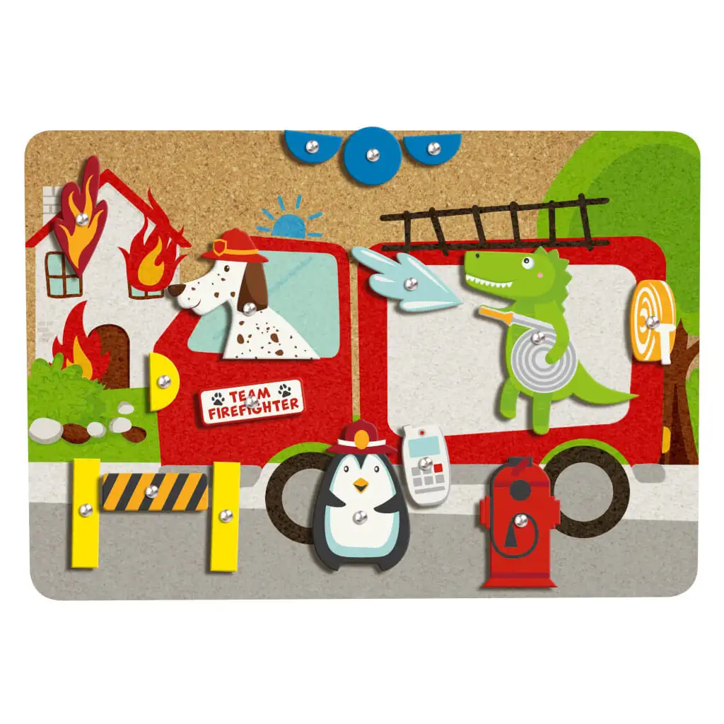 imagen de LENA: Juego de tablero de corcho con martillo - Bomberos 2