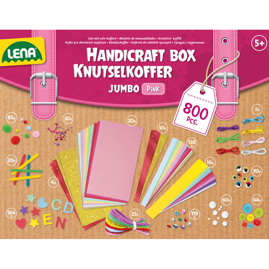 imagen de LENA: Jumbo rosa maletín de manualidades 800 piezas 3