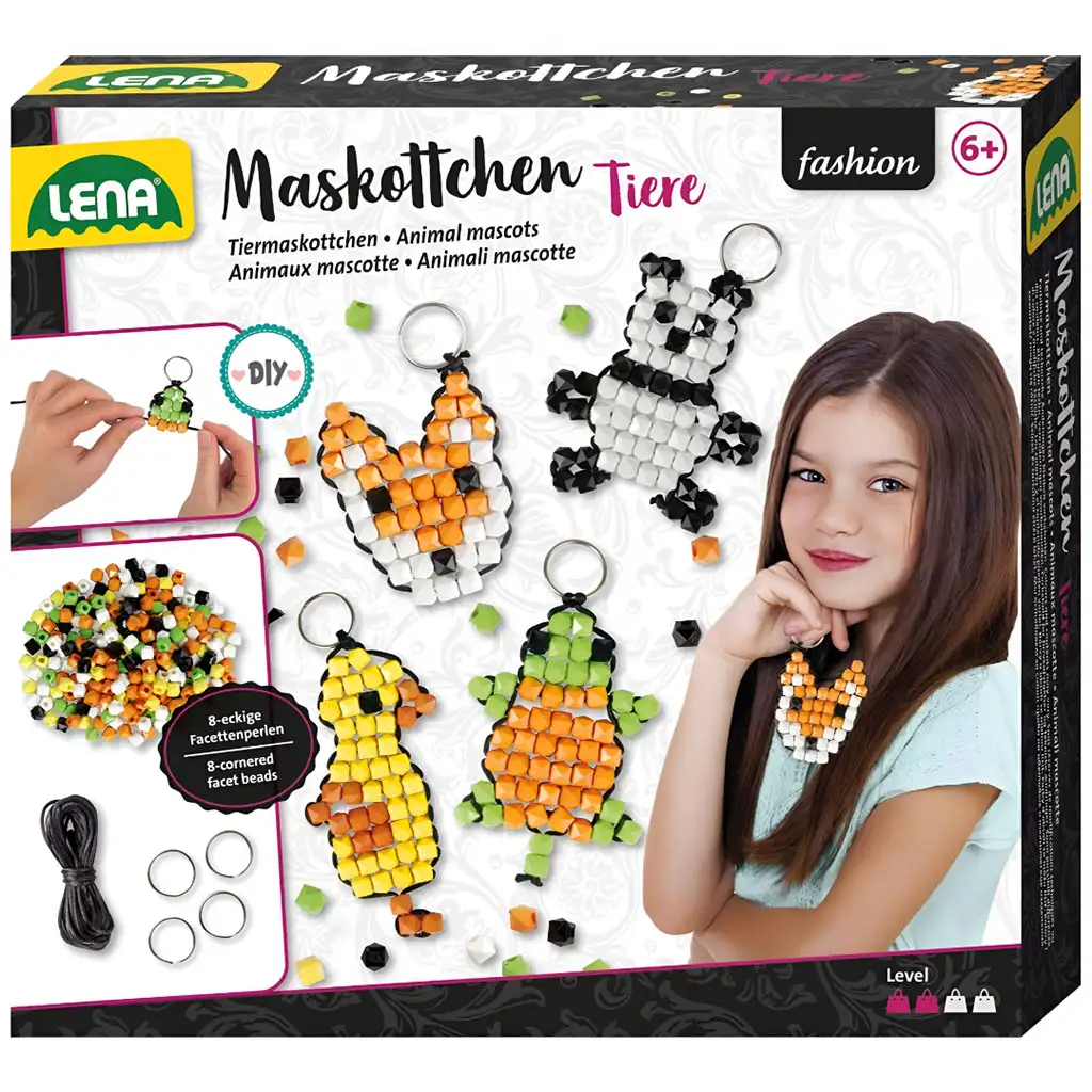 imagen de LENA: Kit de creación de llaveros de bricolaje con cuentas de animales 1