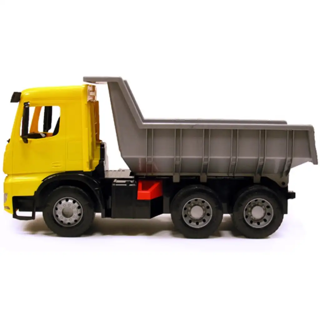 imagen de LENA: Mercedes-Benz Actros camión volquete gigante amarillo/negro 67cm 2