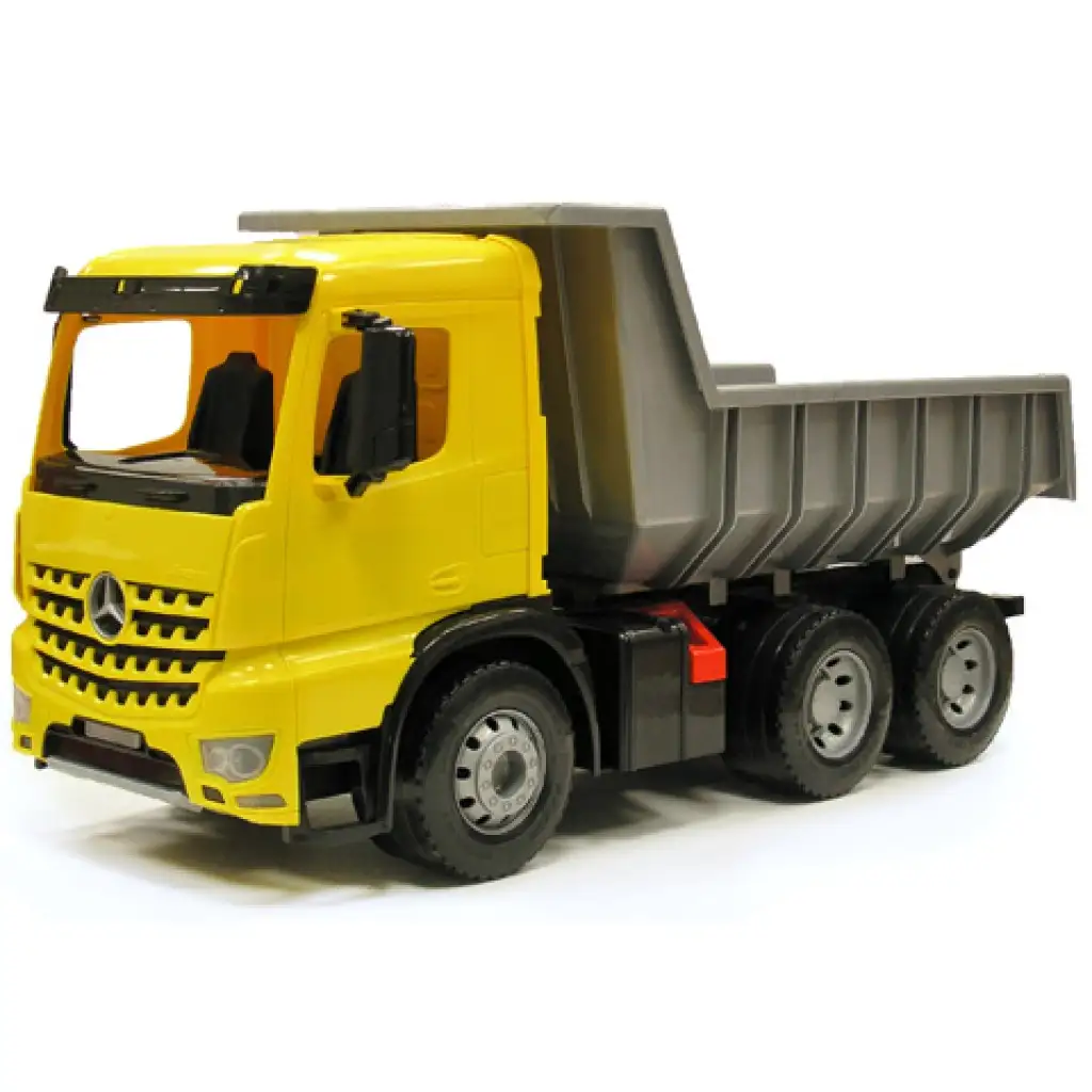 imagen de LENA: Mercedes-Benz Actros camión volquete gigante amarillo/negro 67cm 1