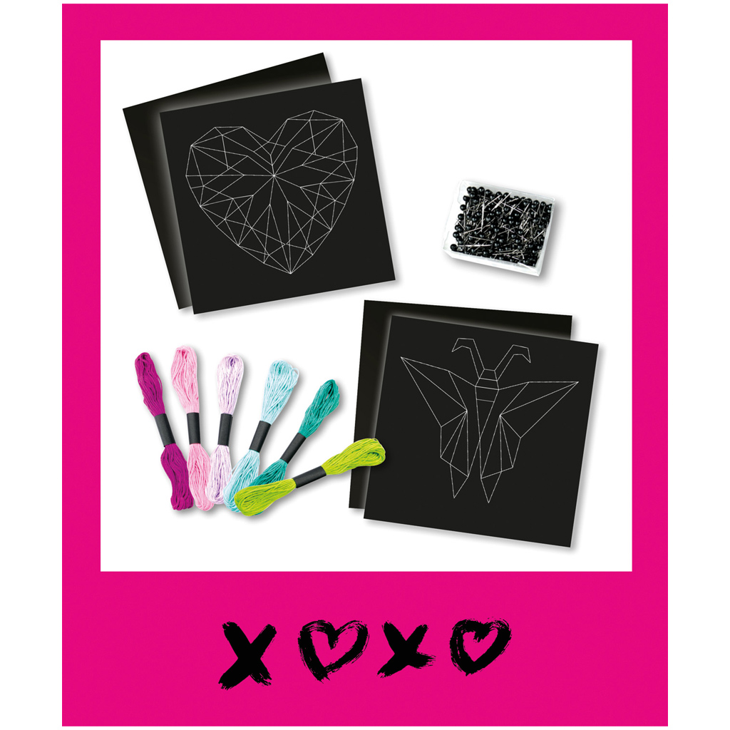 imagen de LENA: Set de creación de imágenes de hilo con diseño de mariposa y corazón 2