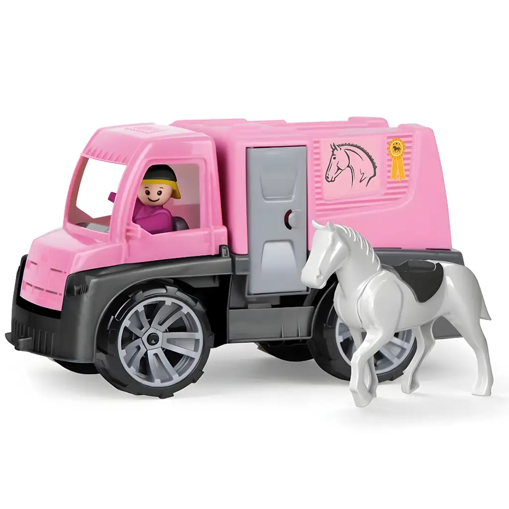 imagen de LENA: Truxx Camión Rosa de Transporte de Caballos con Caballo y Figura 2