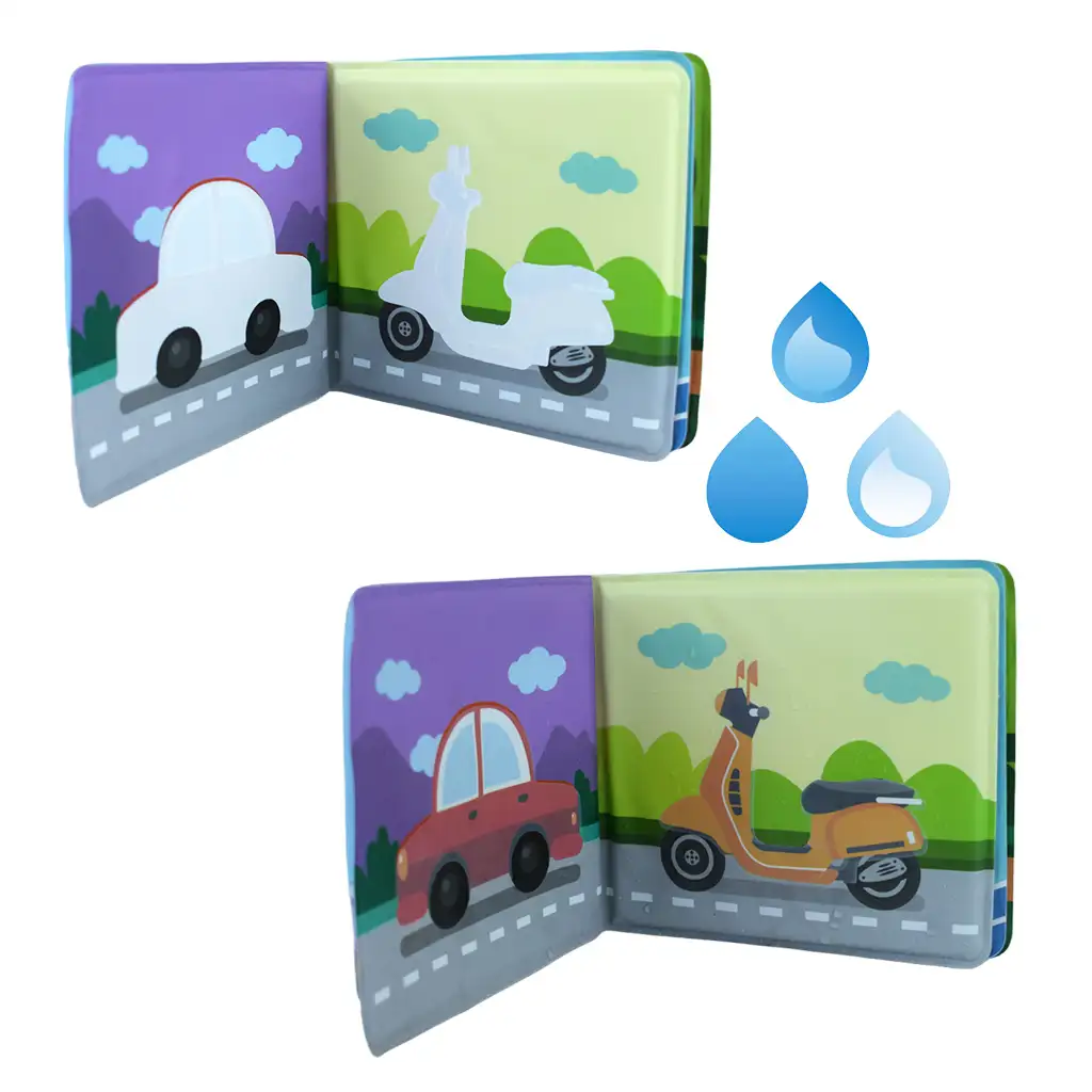 imagen de Libro de Bebé: Vehículos libro de baño suave 14x13cm 3