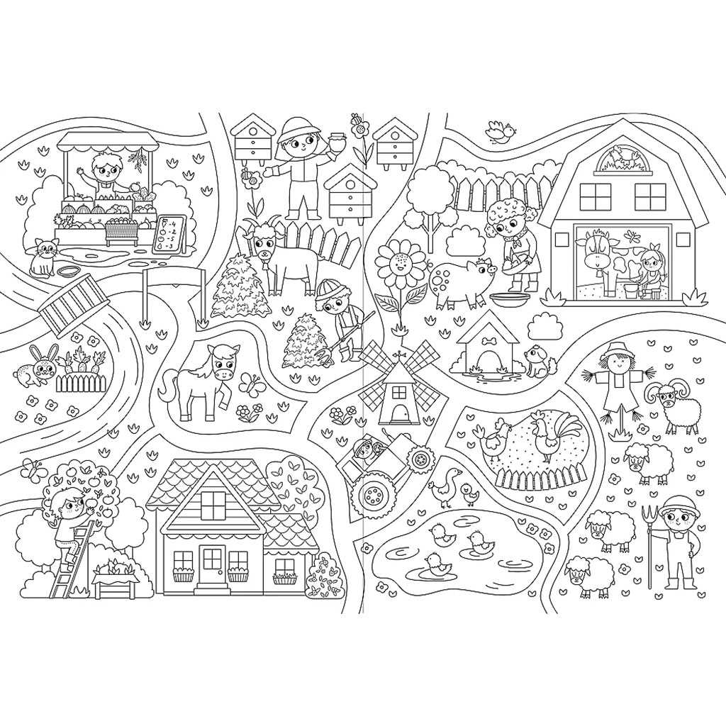 imagen de Libro para colorear de animales de granja divertidos - Trefl 2