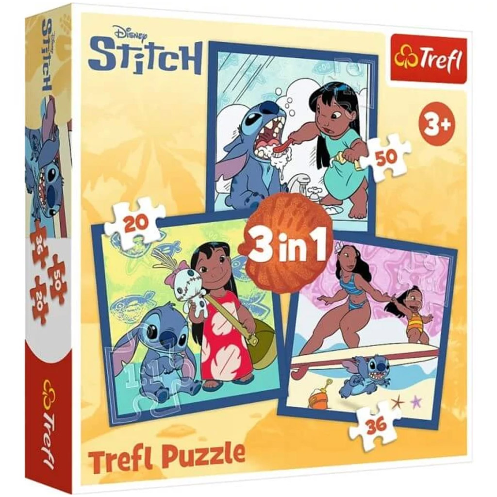 imagen de Lilo y Stitch - 3 en 1 rompecabezas de 20-36-50 piezas - Trefl 1