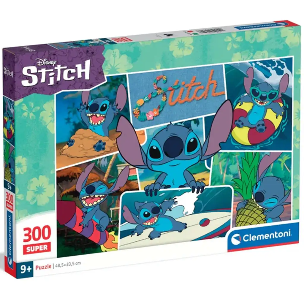 imagen de Lilo y Stitch diversión tropical 300 piezas super puzzle - Clementoni 1