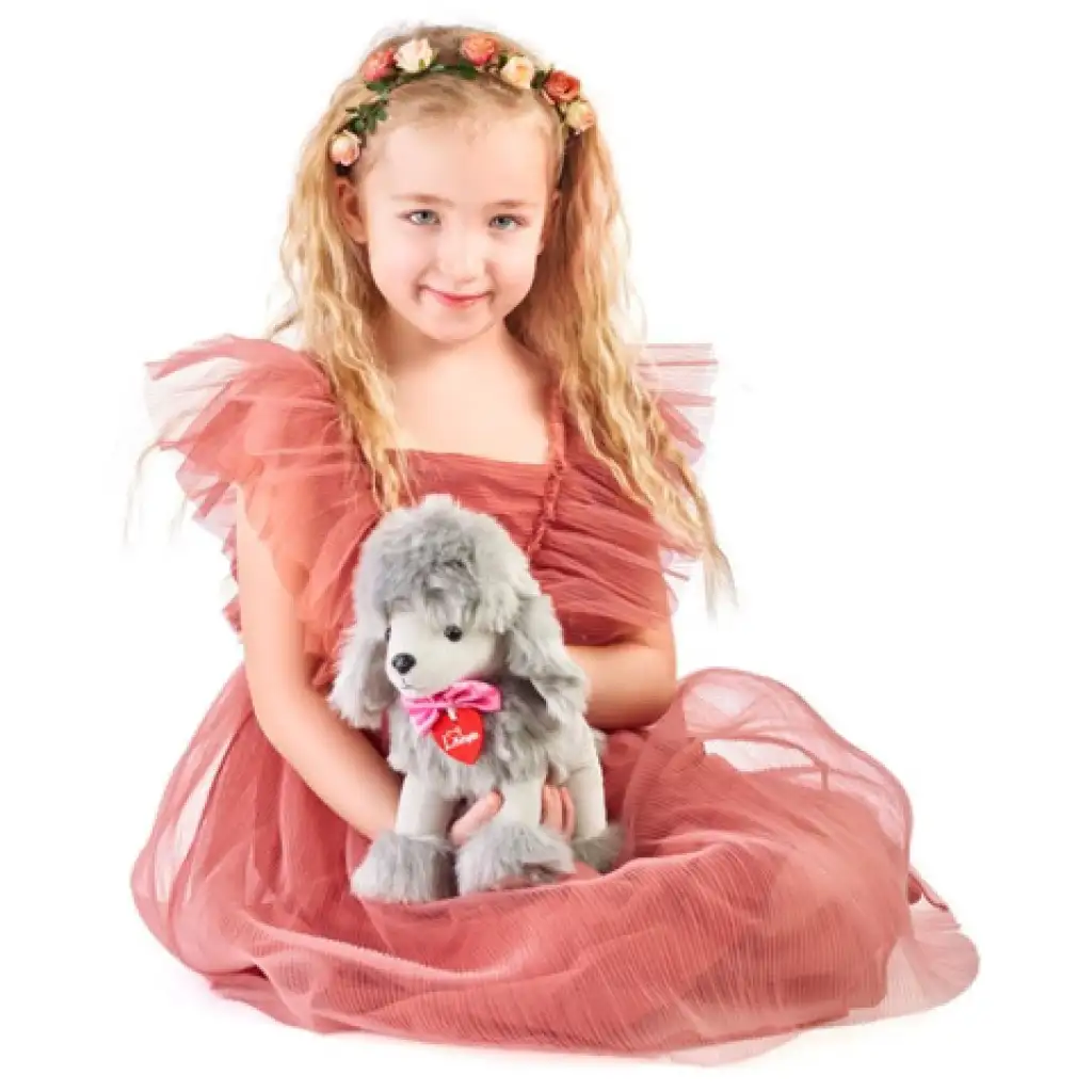 imagen de Lily perro caniche gris de peluche 25cm - Lumpin 2