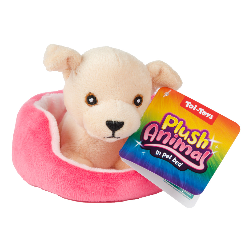 imagen de Lindos animales de peluche con cama en varias versiones 1ud 2
