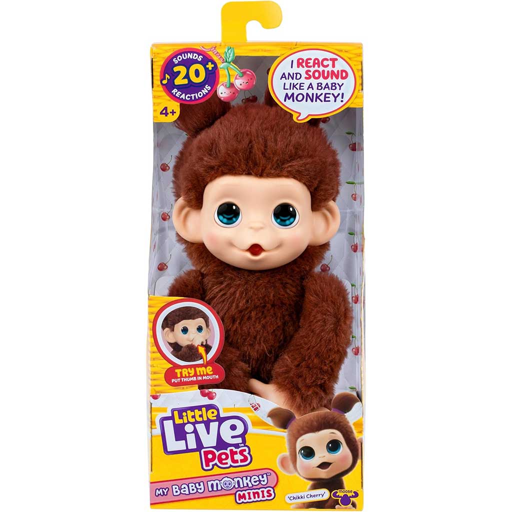imagen de Little Live Pets: Mini Maki Chikki Cherry mono interactivo marrón 1