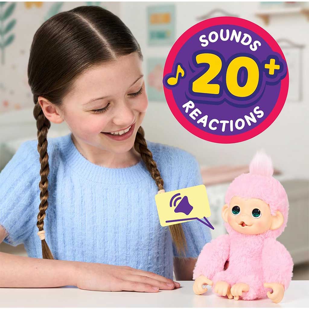 imagen de Little Live Pets: Mini Maki Luna Lemon mono rosa interactivo 5