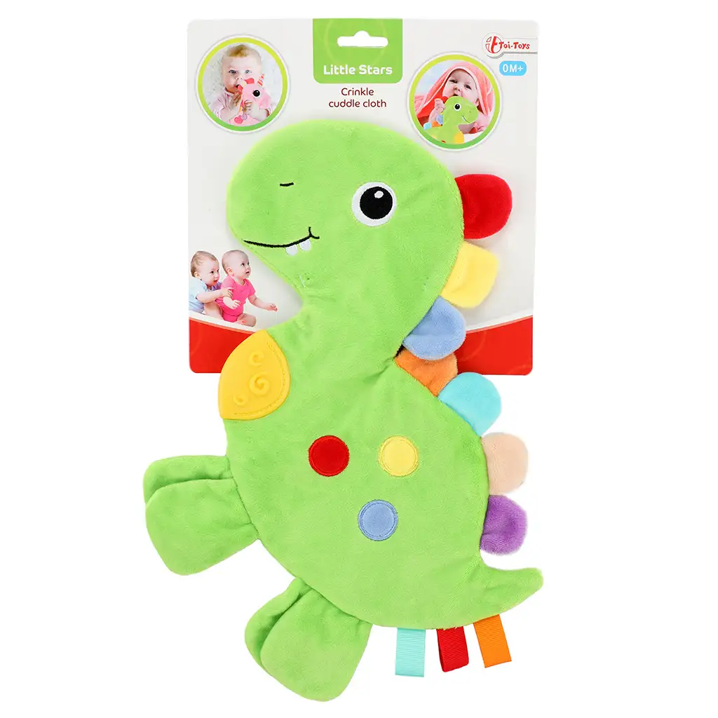 imagen de Little Stars: Babero de mordedor con dinosaurios y sonajero 2