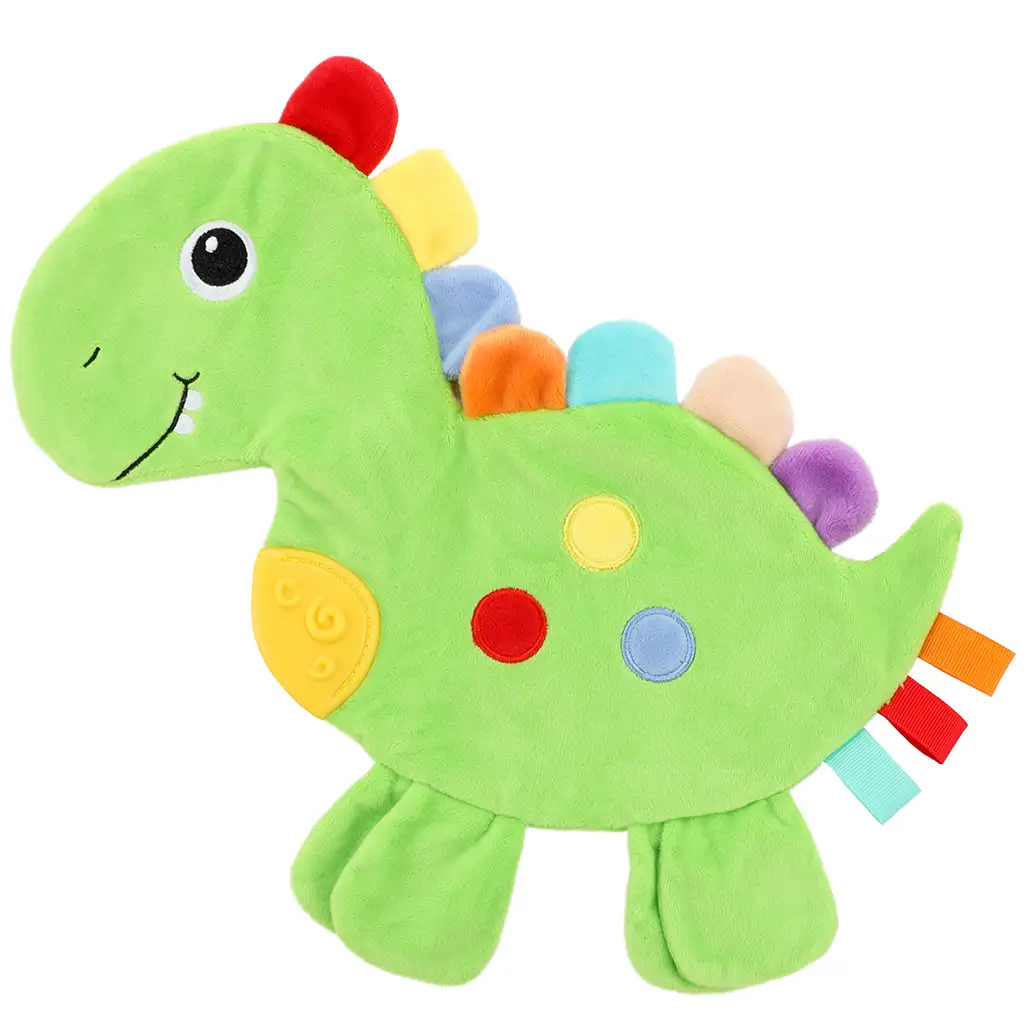 imagen de Little Stars: Babero de mordedor con dinosaurios y sonajero 3