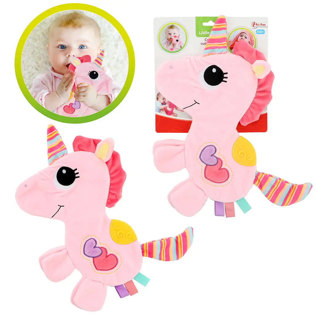 imagen de Little Stars: Pañuelo de babero con mordedor de unicornio 1