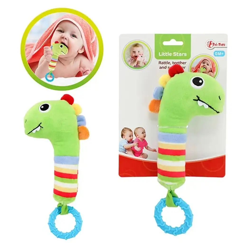 imagen de Little Stars: Sonajero de peluche de dinosaurio 1