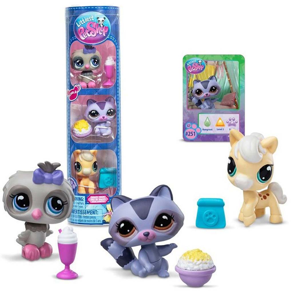 imagen de Littlest Pet Shop: Búho, mapache, poni paquete de figura de 3 piezas serie 4 1
