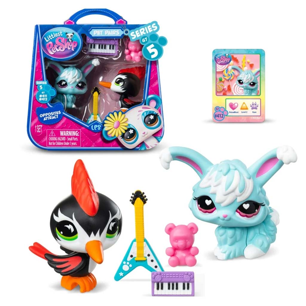 imagen de Littlest Pet Shop: Paquete de figura de mascota doble S5 - Pájaro carpintero y Conejo 2