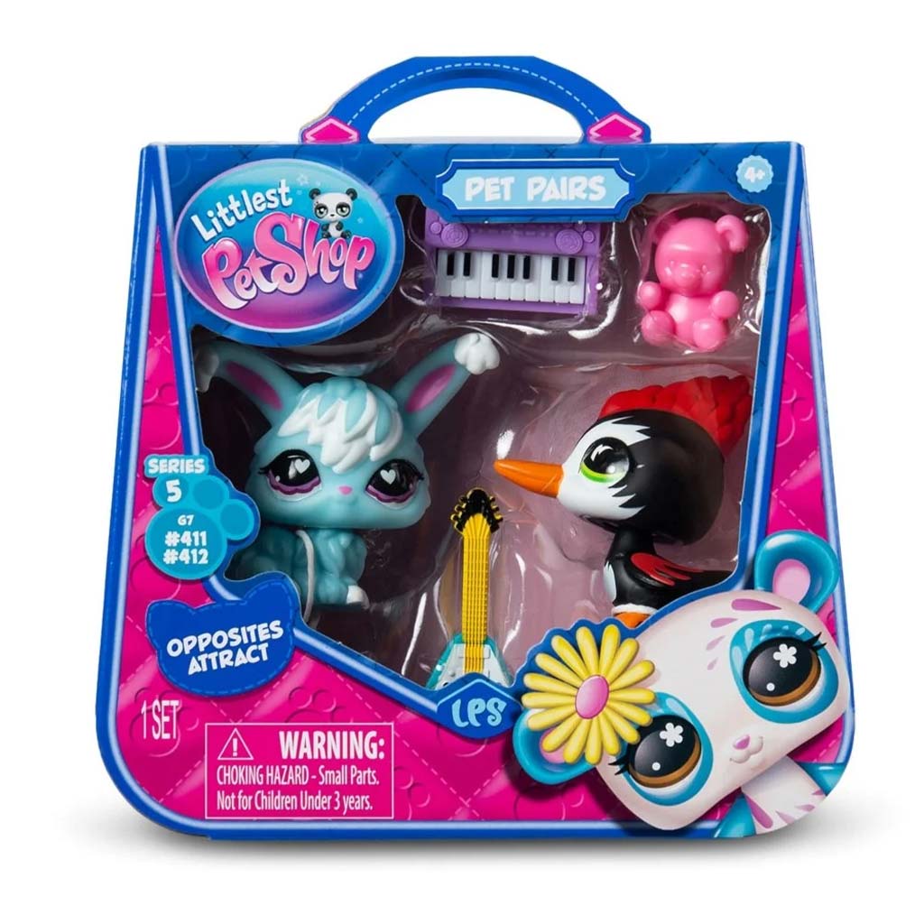 imagen de Littlest Pet Shop: Paquete de figura de mascota doble S5 - Pájaro carpintero y Conejo 1
