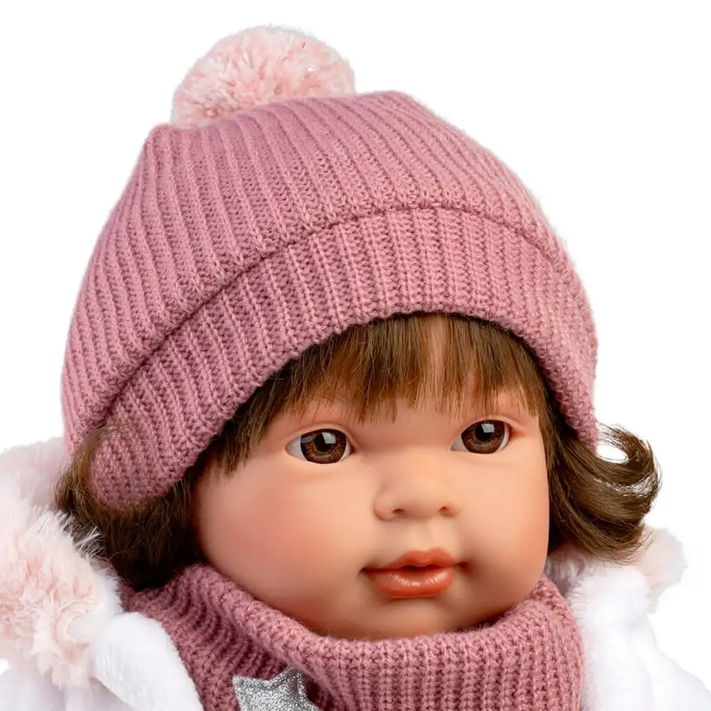 imagen de Llorens: Carla muñeca llorona de 42 cm con chupete en vestido estrellado 4